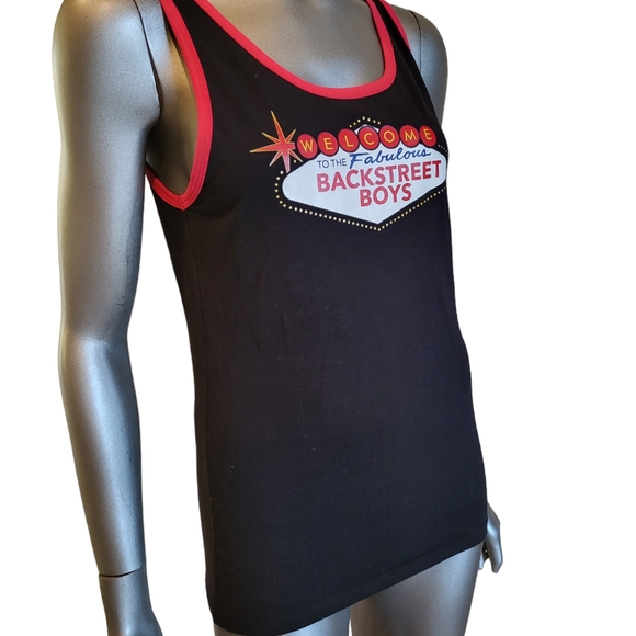 204. Backstreet Boys Black Tank Las Vegas themed - Size Large - Picture 3 of 5